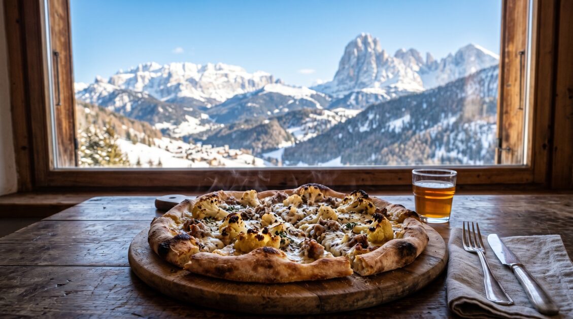 Pizza con salsiccia, cavolfiore arrostito e cumino